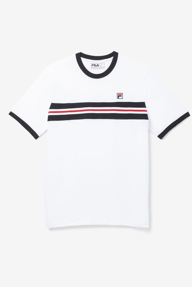 Fila T-Shirt Mens White Silver - Ireland 57921-SINM